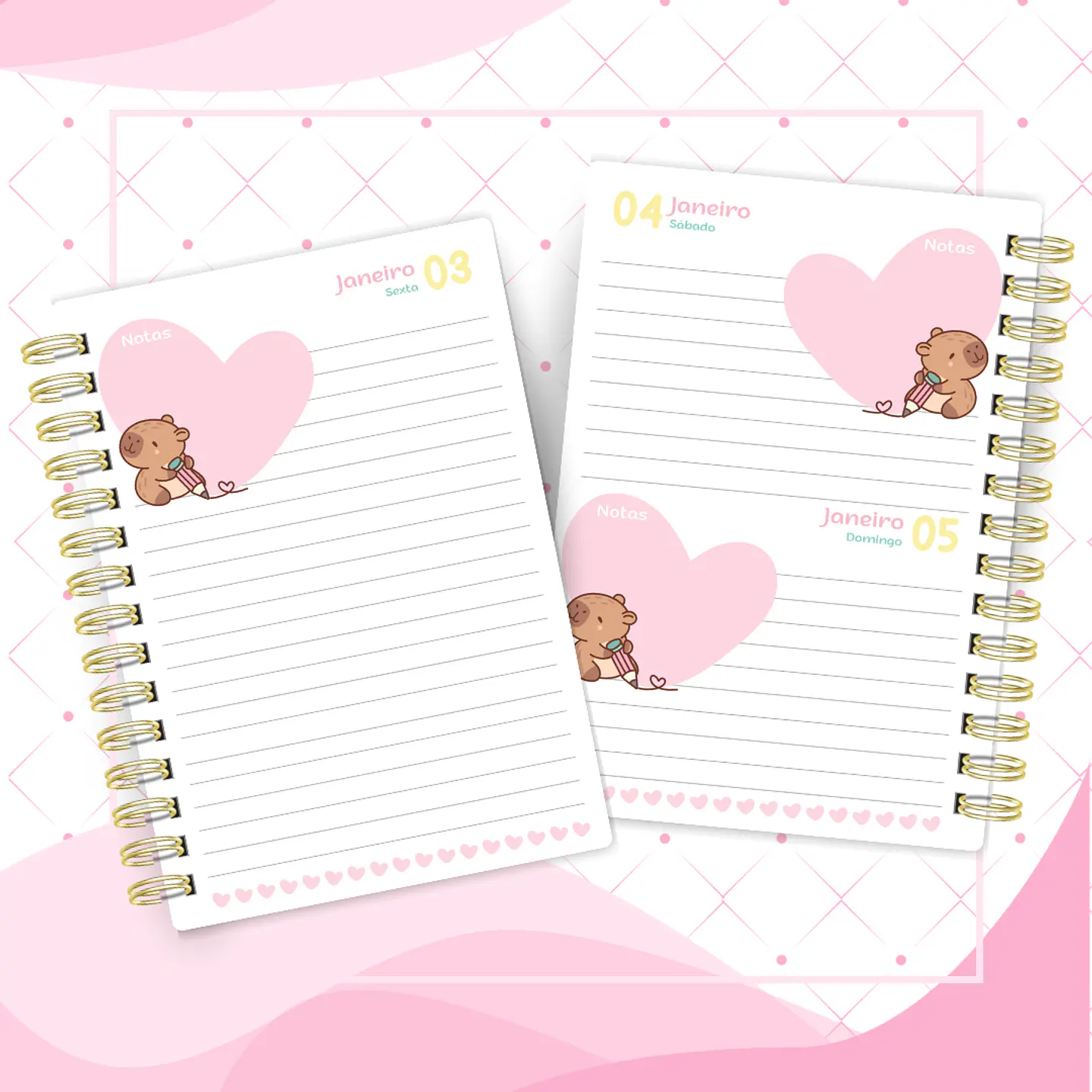 Arquivo Agenda A5 Capy Cute Capivara 2025 - CUTE CORTE 3