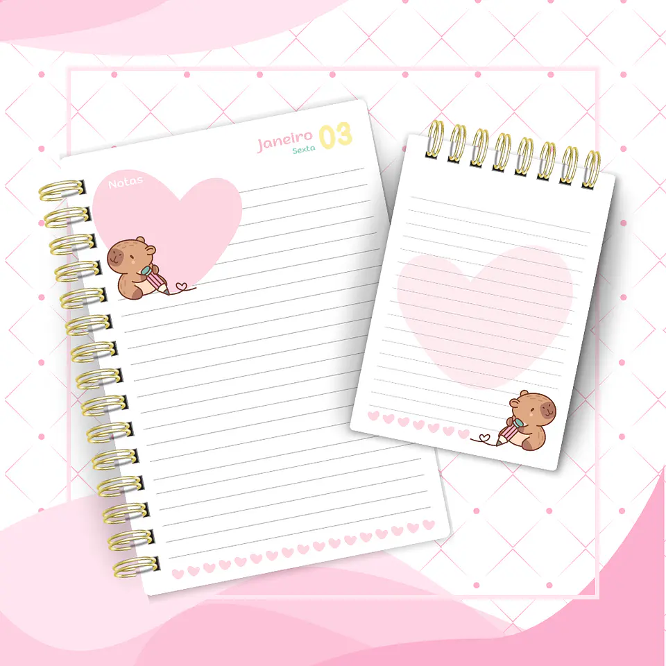Arquivo Agenda A5 Capy Cute Capivara 2025 - CUTE CORTE 7