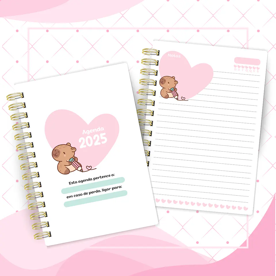 Arquivo Agenda A5 Capy Cute Capivara 2025 - CUTE CORTE 8