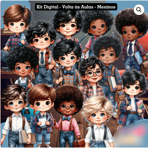 Kit Digital Volta as Aulas Menino - Cute Corte