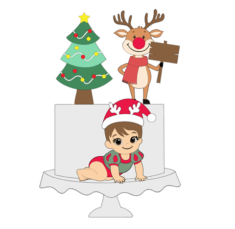 Arquivo de Corte Topo Natal Bebe Engatilhando
