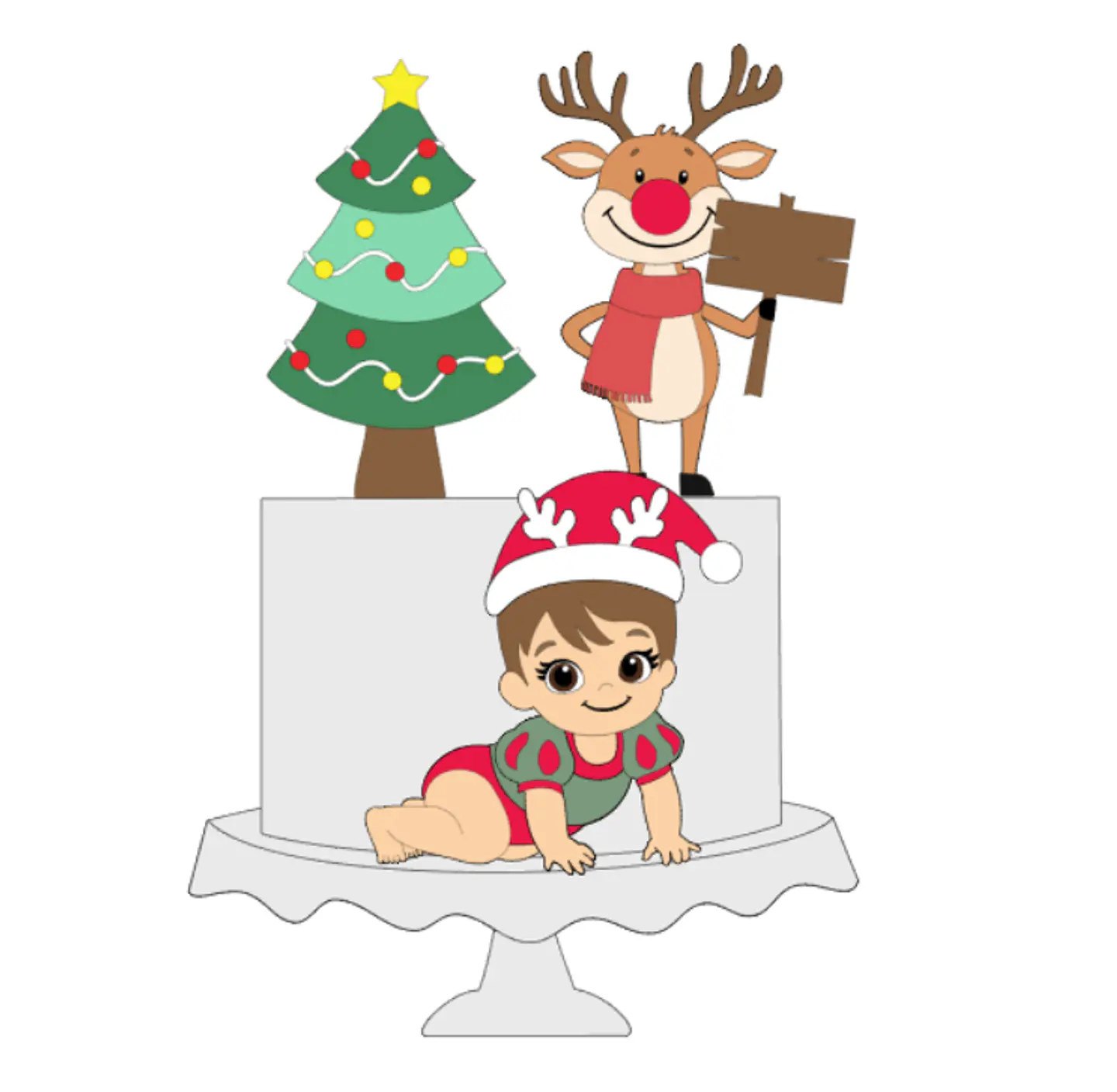 Arquivo de Corte Topo Natal Bebe Engatilhando 1
