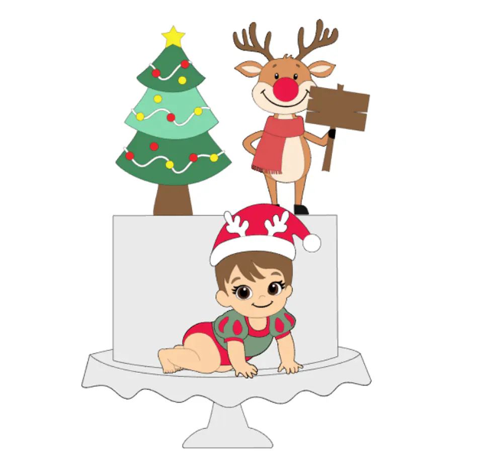 Arquivo de Corte Topo Natal Bebe Engatilhando 1