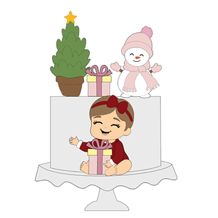 Arquivo de Corte Topo Natal Babe com Presente