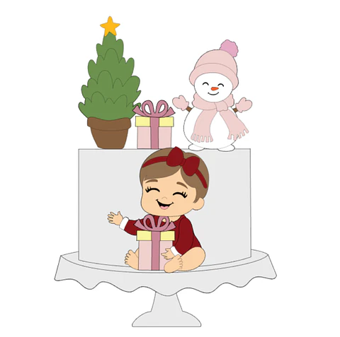 Arquivo de Corte Topo Natal Babe com Presente