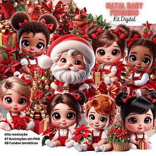 Kit Digital Natal Baby Menina - ETERNIZE