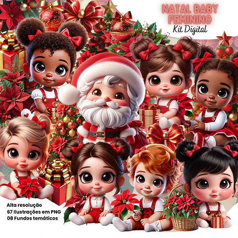 Kit Digital Natal Baby Menina - ETERNIZE