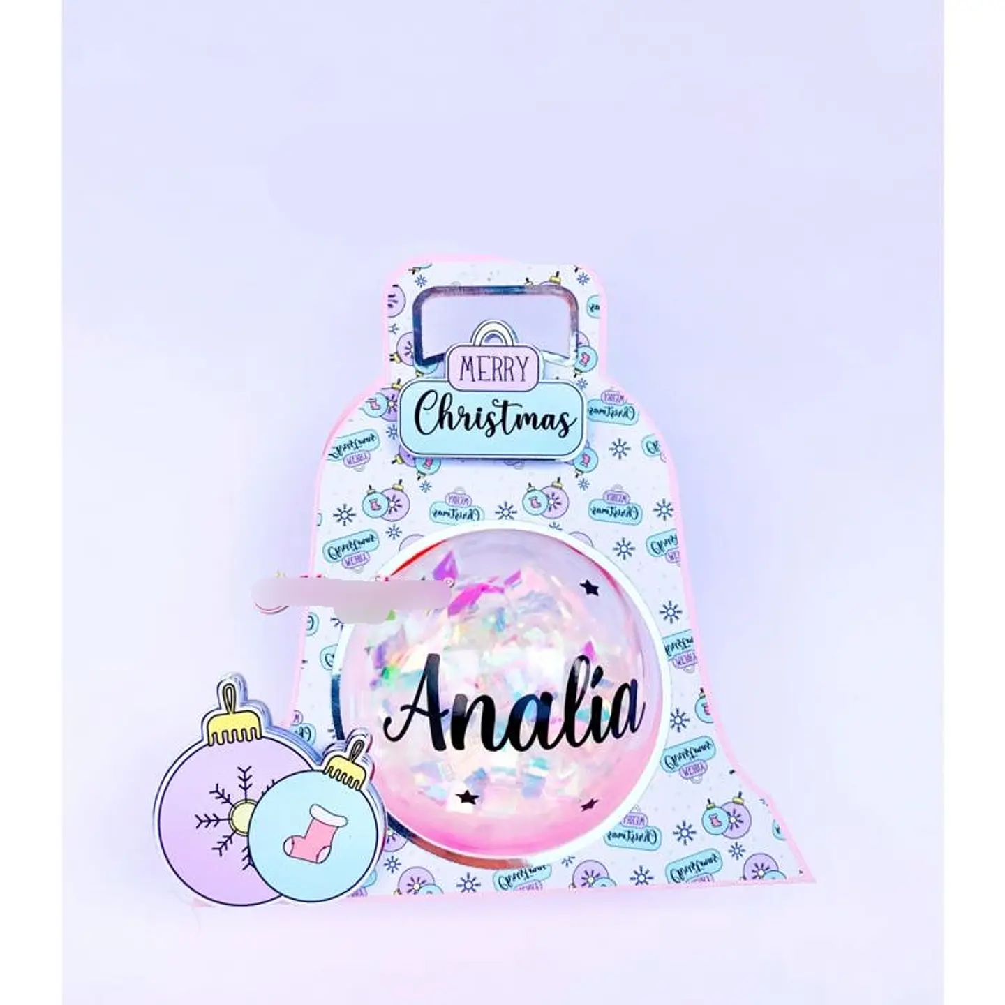 Arquivo Natal Porta Bolinha Acrílica 8cm - MAGENTA 1