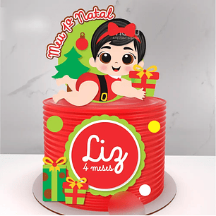 Arquivo Topo de Bolo Natal Baby Meu 1º Natal - EM CAMADAS