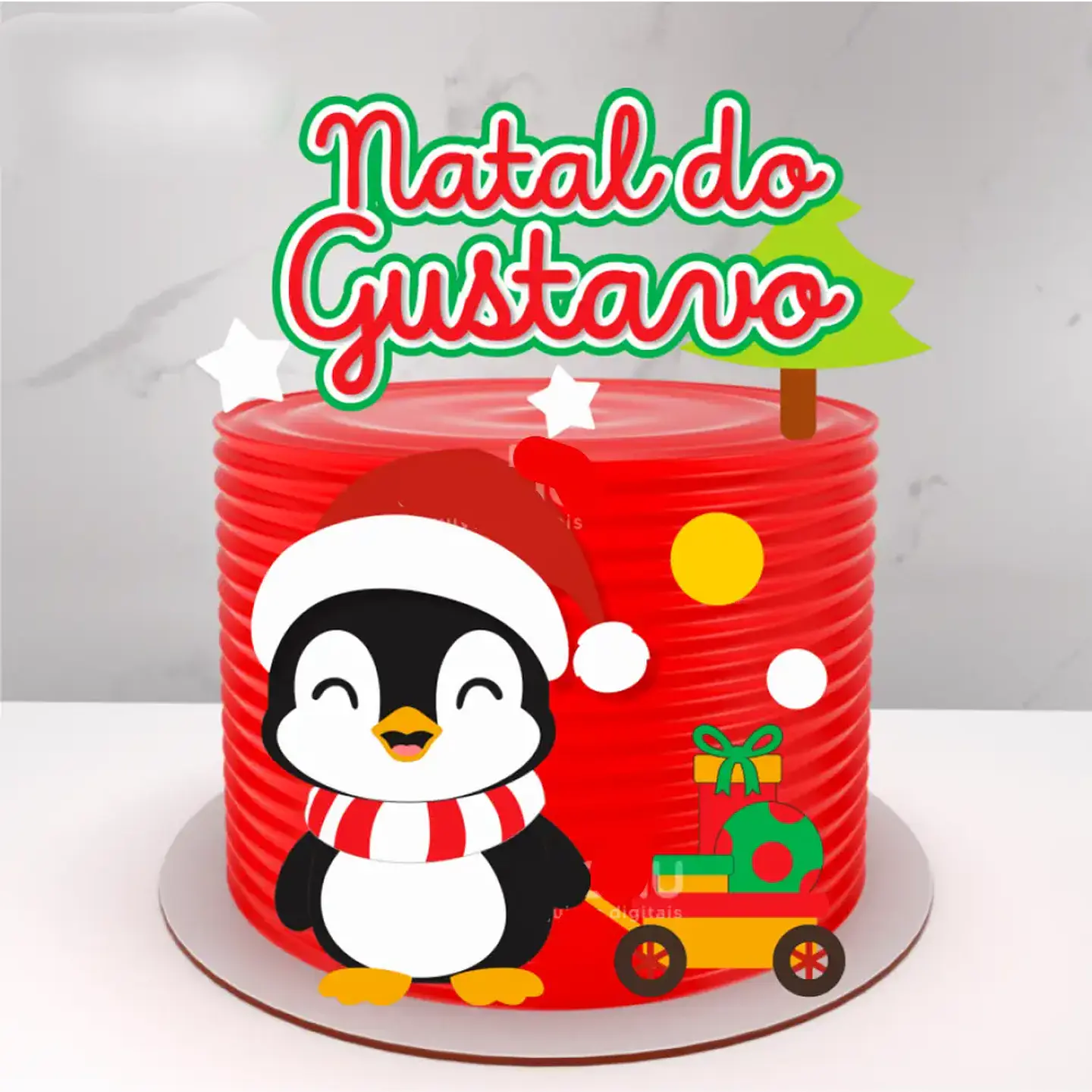  Arquivo Topo de Bolo Natal Pinguim - EM CAMADAS 1