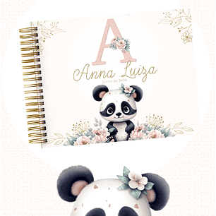 Arquivo Encadernação Baby Panda Linho Rosa Alfabeto - PAMELLA