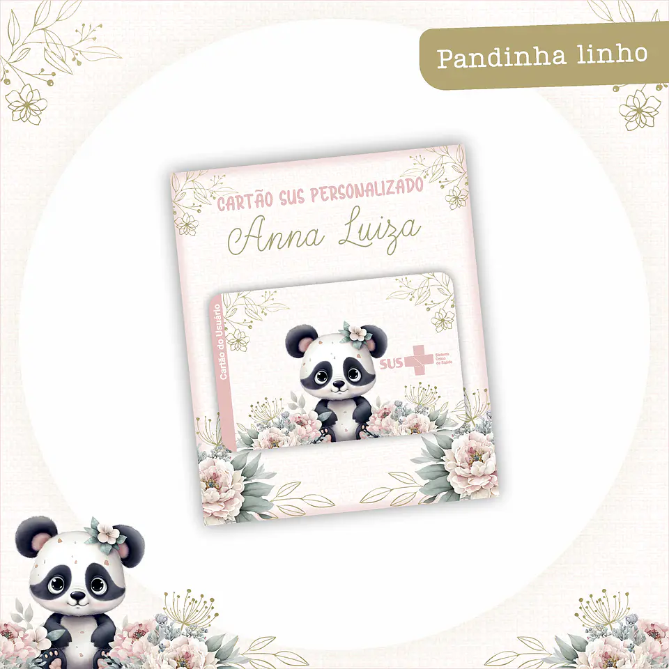 Arquivo Encadernação Baby Panda Linho Rosa Alfabeto - PAMELLA 11
