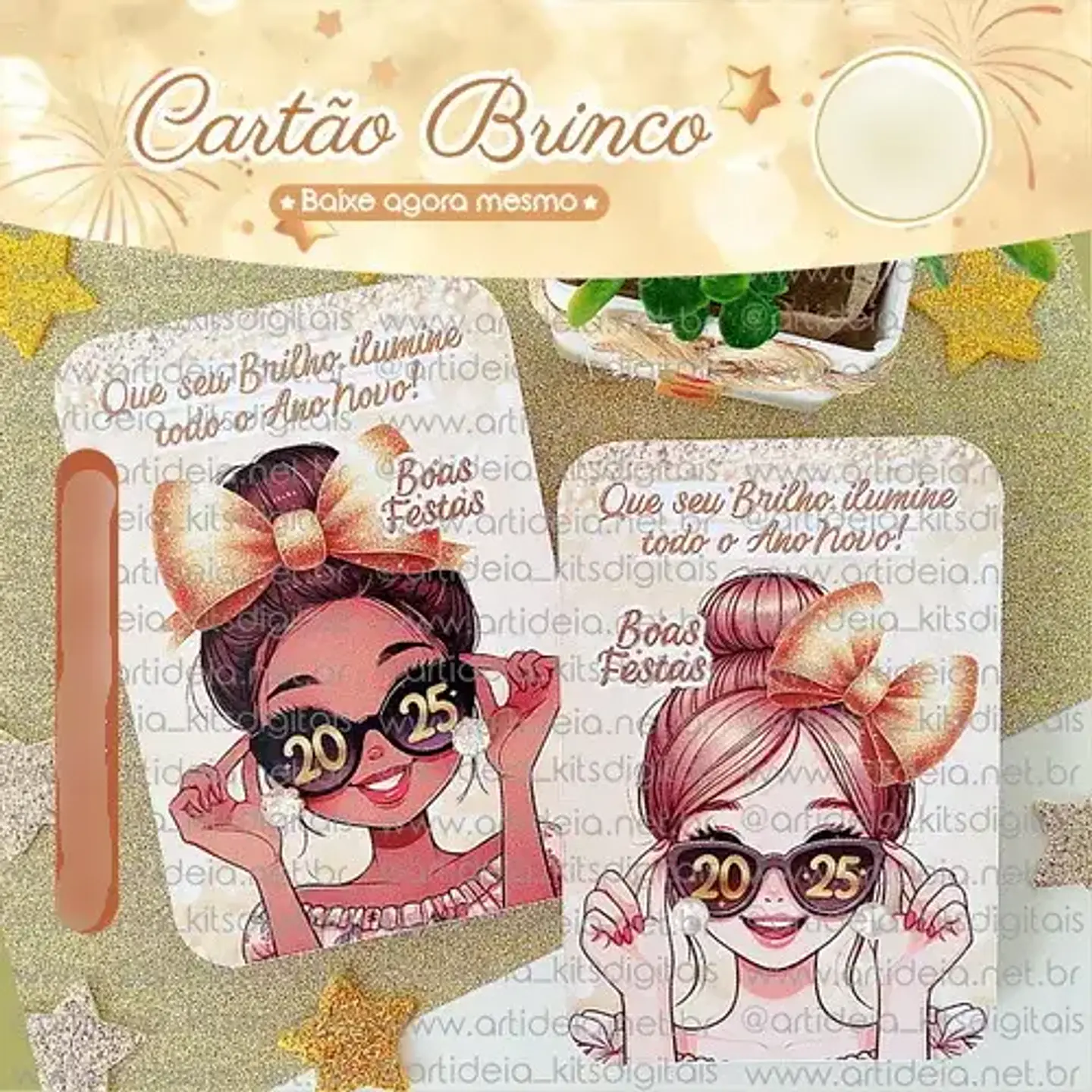 Arquivo Ano Novo Card Brinco 2025 - Art Ideia 1