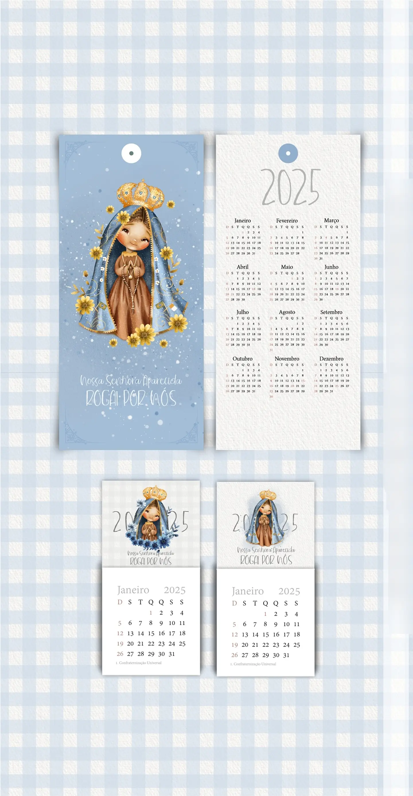 Arquivo Kit Printables Nossa Senhora Aparecida 5- Calendários 2025 - Carinas Paper 2