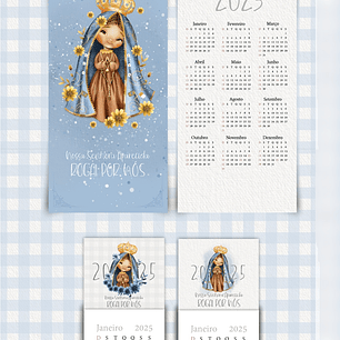 Arquivo Kit Printables Nossa Senhora Aparecida 5- Calendários 2025 - Carinas Paper