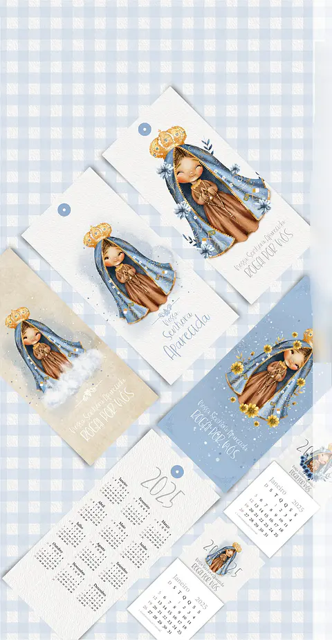 Arquivo Kit Printables Nossa Senhora Aparecida 5- Calendários 2025 - Carinas Paper