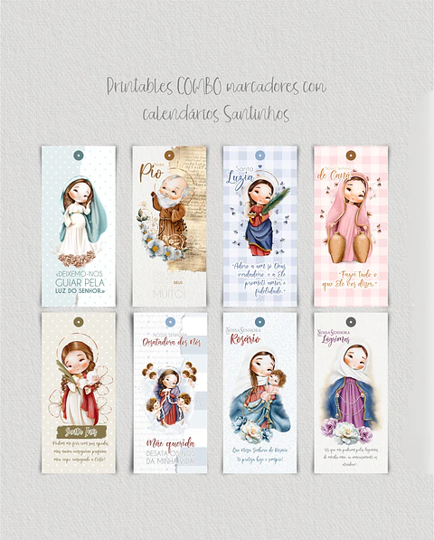 Arquivo COMBO 12 marcadores com calendário 2025 santinhos diversos - CARINAS PAPER