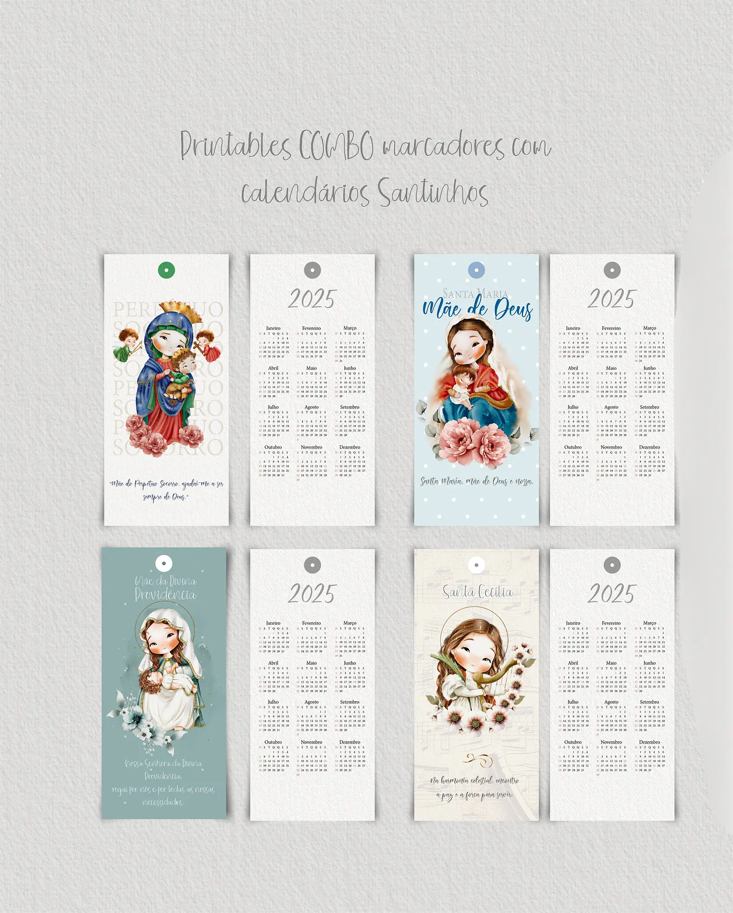 Arquivo COMBO 12 marcadores com calendário 2025 santinhos diversos - CARINAS PAPER 2