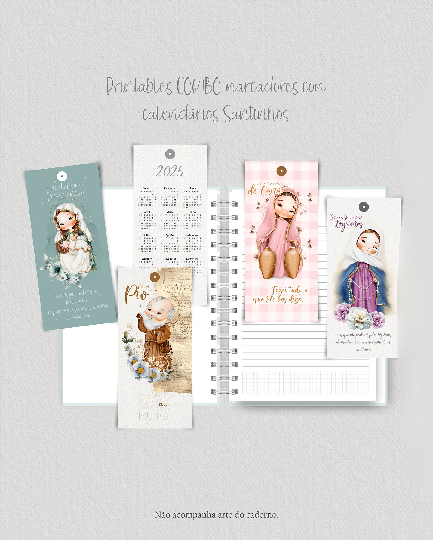 Arquivo COMBO 12 marcadores com calendário 2025 santinhos diversos - CARINAS PAPER 3