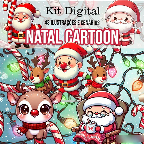 Kit Digital Natal Cartoon - Illustradeb