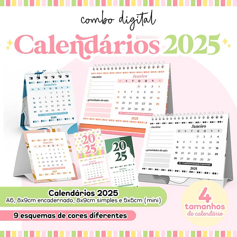 Arquivo Combo Calendário 2025 - Letterinhas