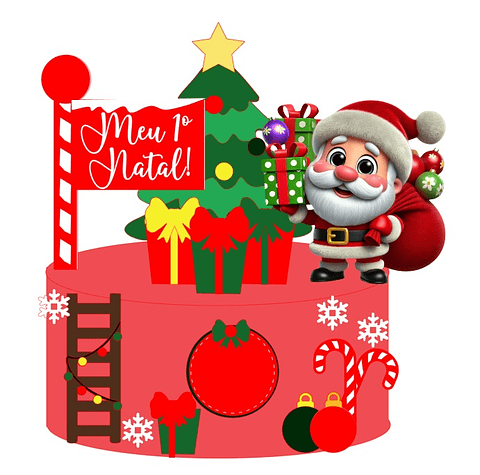 Arquivo Topo de Bolo Natal Papai Noel