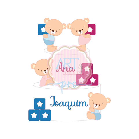 Arquivo de Corte Topo Chá Revelação Ursinhos