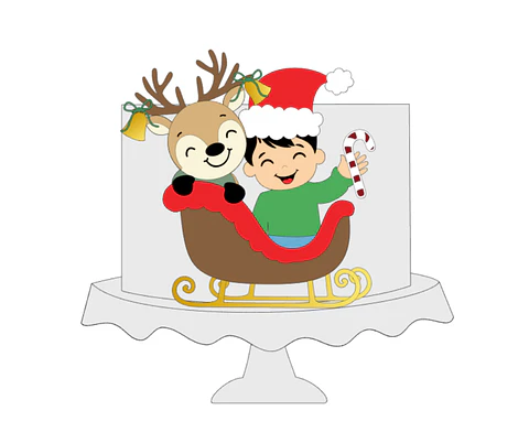 Arquivo de Corte Topo Natal Bebe no Trenor com Rena