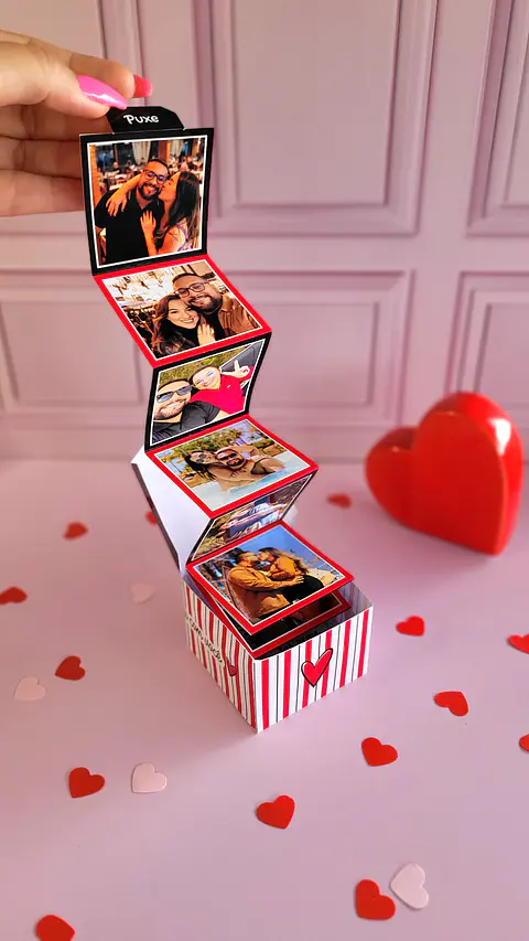 Arquivo de Corte Caixa Sanfonada Momentos Dia dos Namorados