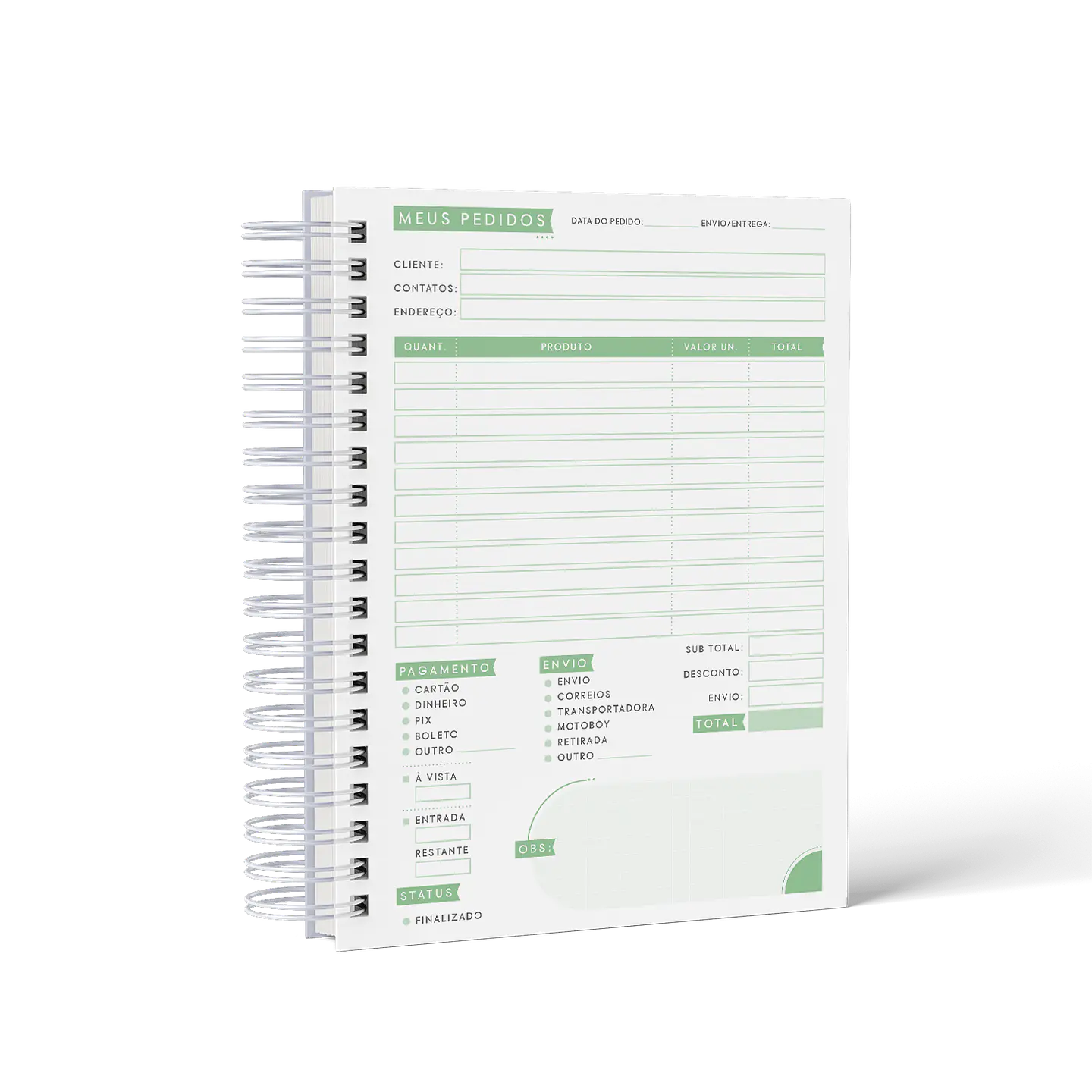Arquivo Caderno de Pedidos Minimalista 10 cores + Capas - AMARANTTO 6