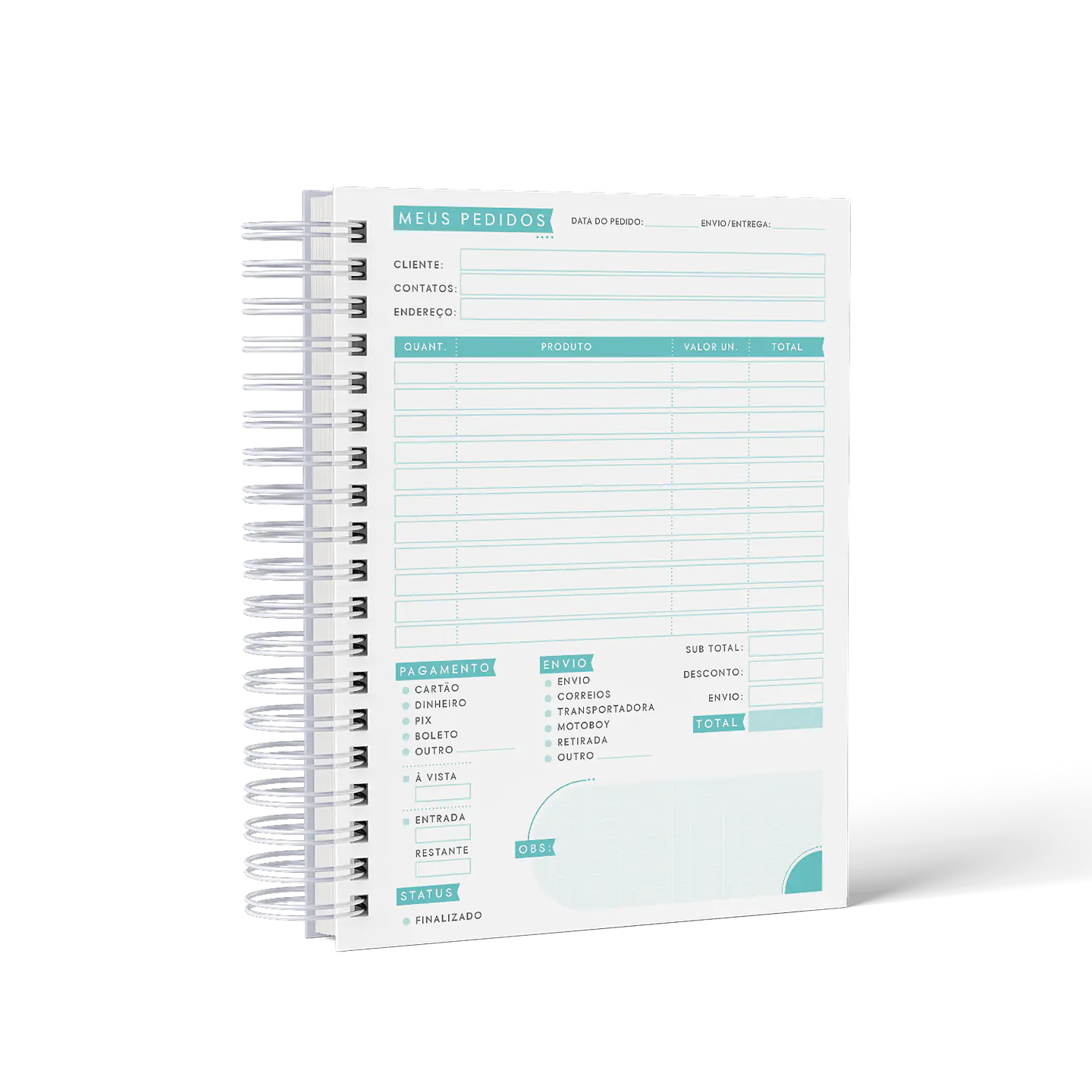 Arquivo Caderno de Pedidos Minimalista 10 cores + Capas - AMARANTTO 7