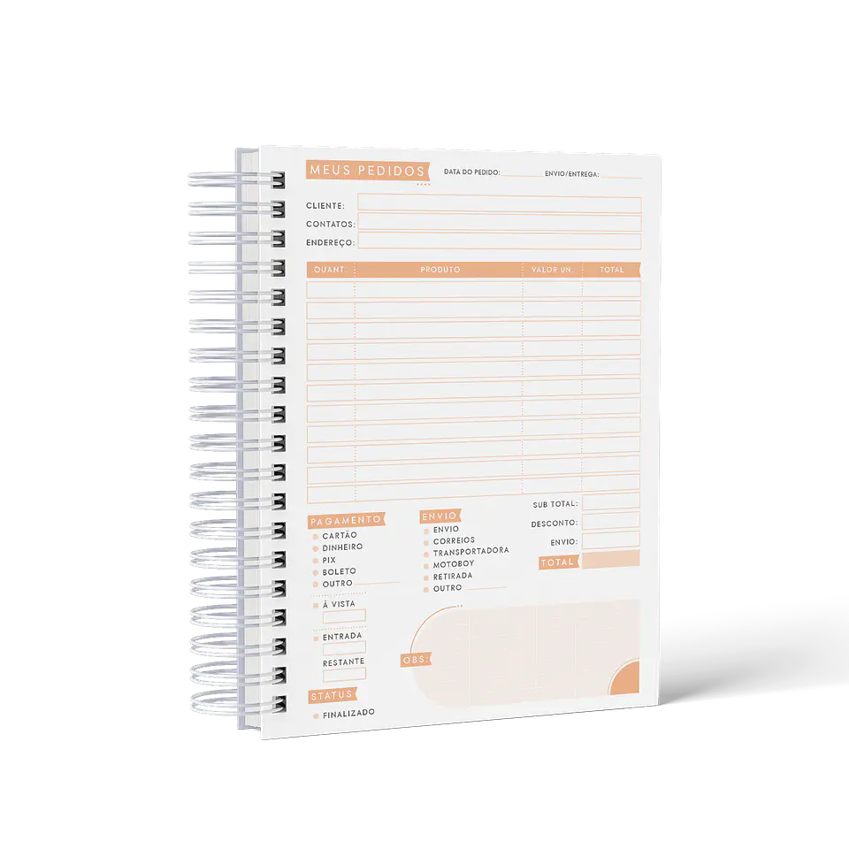 Arquivo Caderno de Pedidos Minimalista 10 cores + Capas - AMARANTTO 8