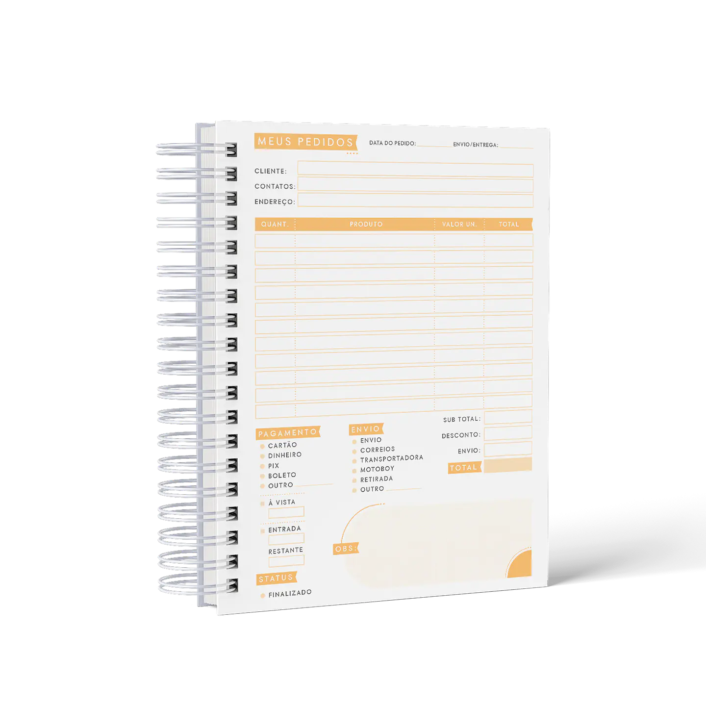 Arquivo Caderno de Pedidos Minimalista 10 cores + Capas - AMARANTTO 9