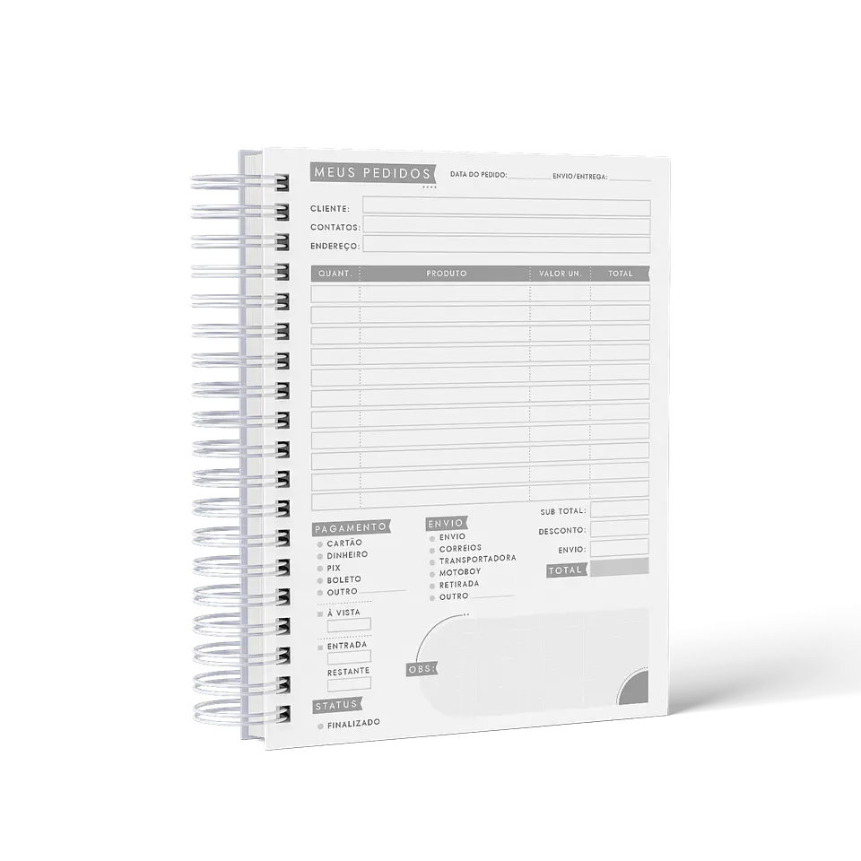 Arquivo Caderno de Pedidos Minimalista 10 cores + Capas - AMARANTTO 11