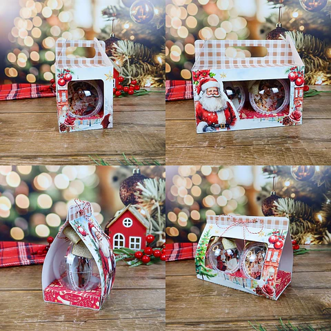 Arquivo Natal Combo Caixas para Esfera - Chuvinha de Papel