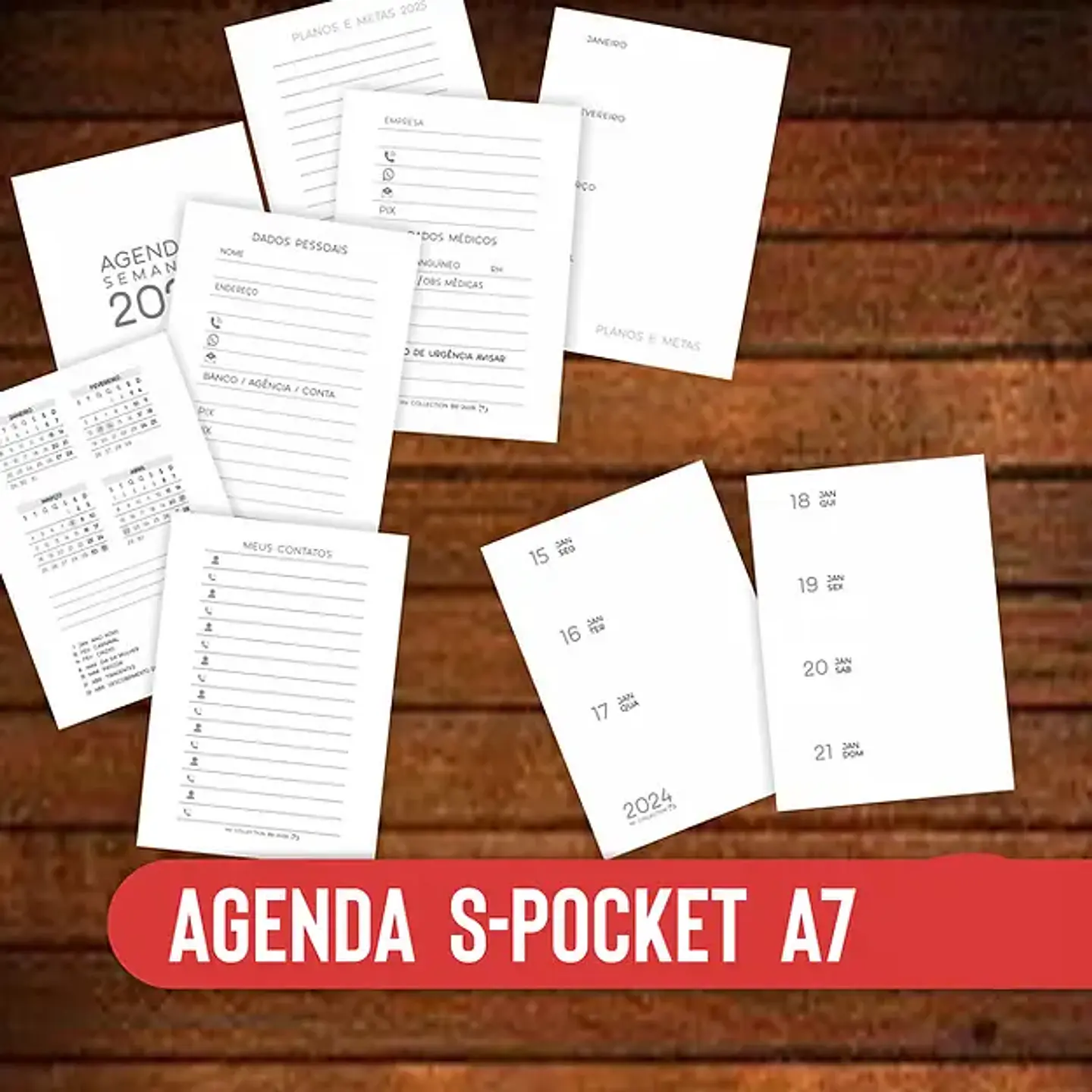 Arquivo Agenda Pocket A7 Visão Semanal - LOJA DA NADIA 2
