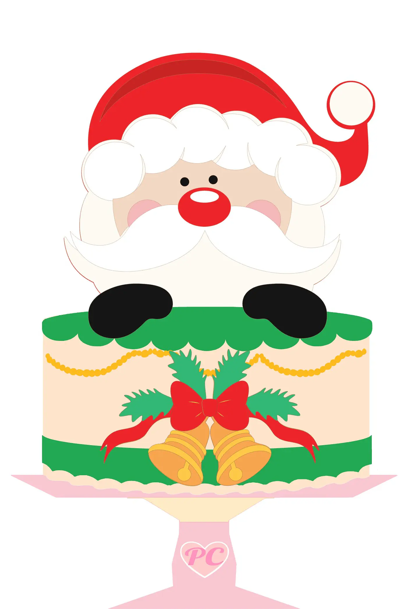 Arquivo de Corte Topo Natal Rosto Papai Noel  1