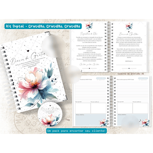 Arquivo Caderno Gratidão Floral Aquarela - ENCADERNA COM AMOR