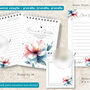 Arquivo Caderno Gratidão Floral Aquarela - ENCADERNA COM AMOR