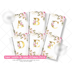 Arquivo Capas Alfabeto Floral Rosa - Encaderna com Amor
