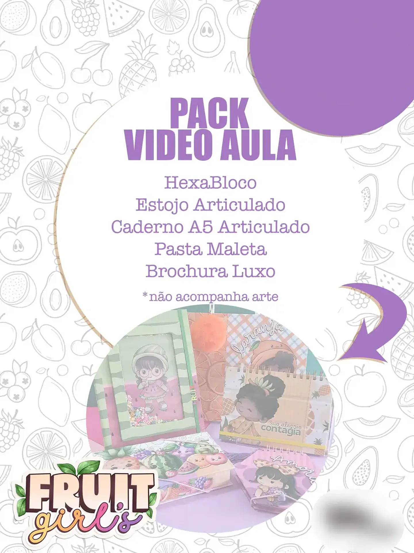 Arquivo Fruit Girls Encadernação Especial + Vídeo Aula - 4
