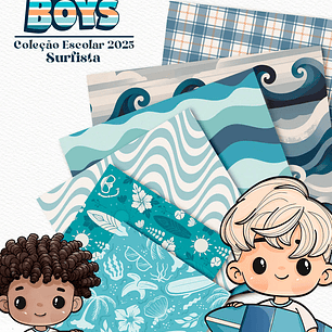 Kit Digital Little Boys - Meninos + Papéis Coordenados - TITA