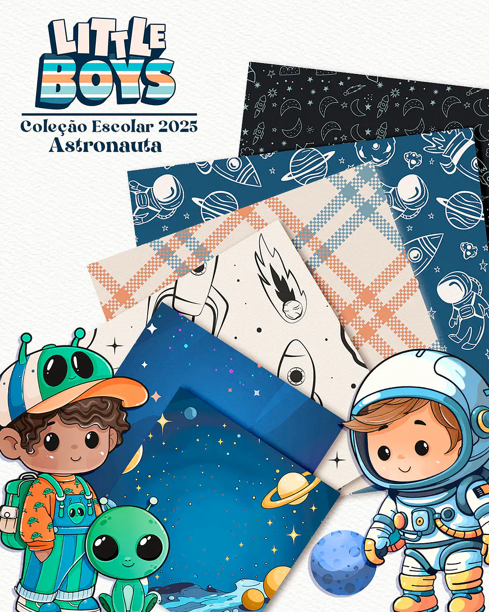 Kit Digital Little Boys - Meninos + Papéis Coordenados - 4