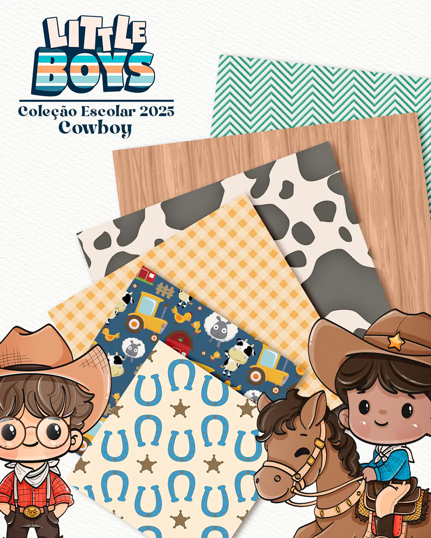 Kit Digital Little Boys - Meninos + Papéis Coordenados - 11