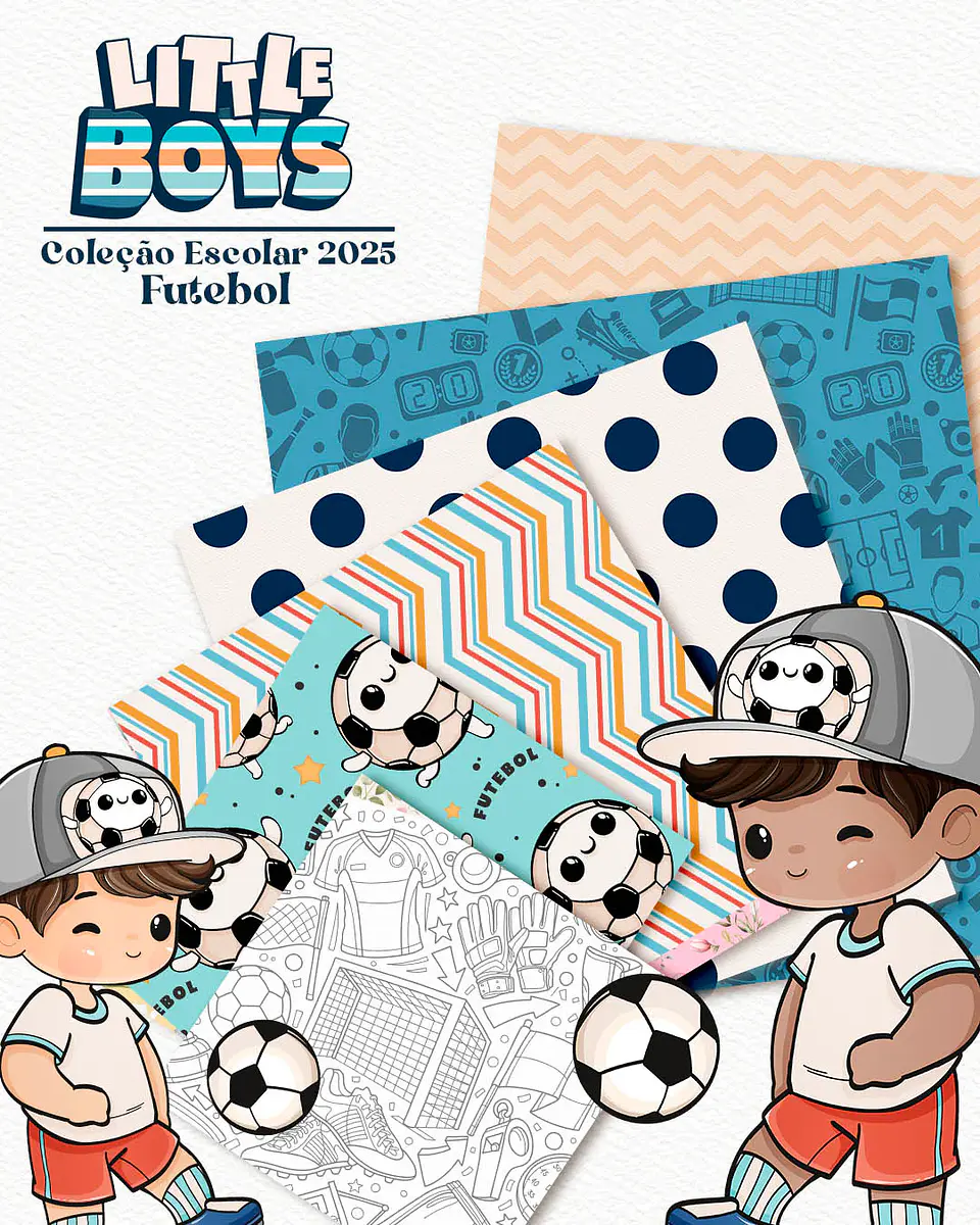 Kit Digital Little Boys - Meninos + Papéis Coordenados - 13