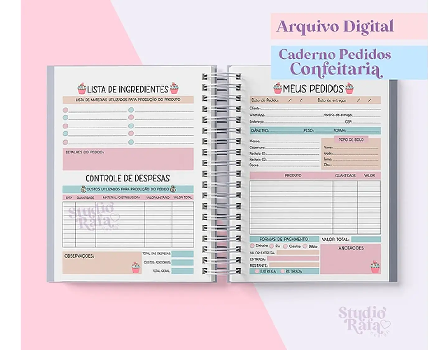 Arquivo Caderno de Pedidos da Confeiteira - STUDIO RAFA 2