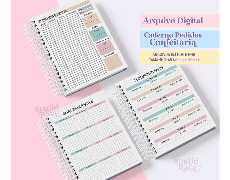 Arquivo Caderno de Pedidos da Confeiteira - STUDIO RAFA 3