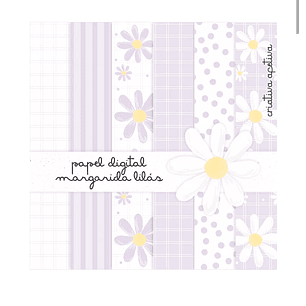 Kit Papel Digital Margarida Lilás