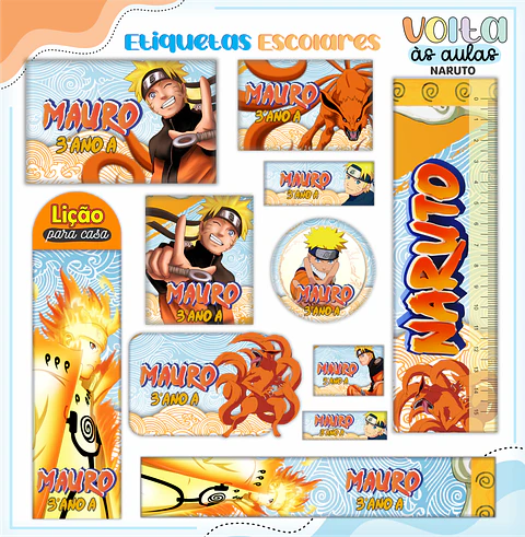 Arquivo Etiqueta Escolar Naruto - Lina