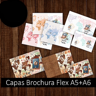Arquivo 26 Capas A5 + A6 - Brochura Flex e Capa Solta TRAVEL - Coleção Viagem
